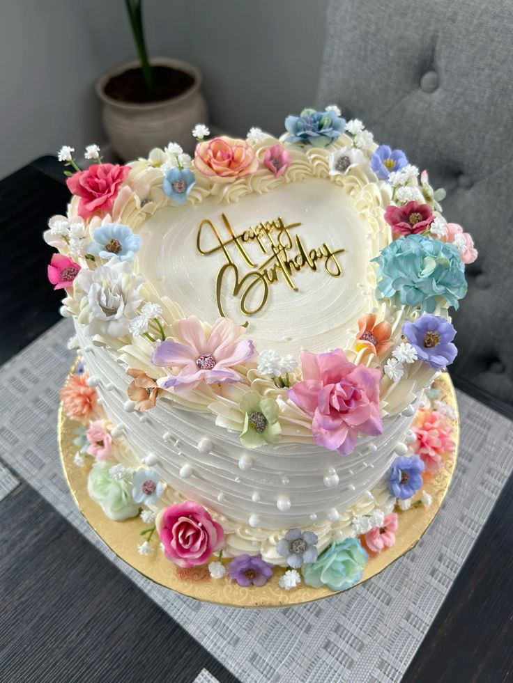 Fun Colorful Round Birthday Cake